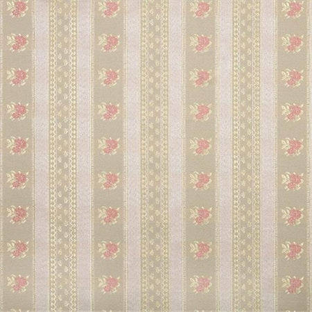 Designer Fabrics Designer Fabrics D125 54 in. Wide Gold; Pink And White; Floral Striped Brocade Upholstery Fabric D125